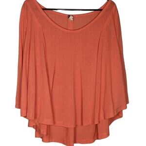 Oversized Coral Boho Peasant Top Free People